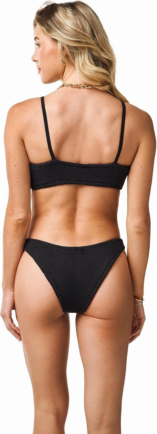 KUT & SO Crinkle Bikini Sets for Women – 2 Piece Swimsuit with Spaghetti Straps – Womens Bikini Swimsuit