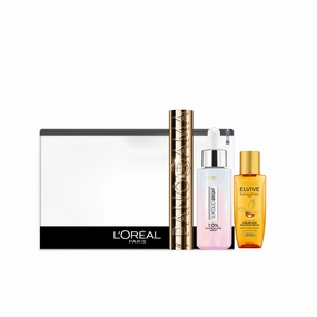 L'Oreal Paris Serum, Mascara And Hair Oil Bundle   Free Pouch At 20% Off