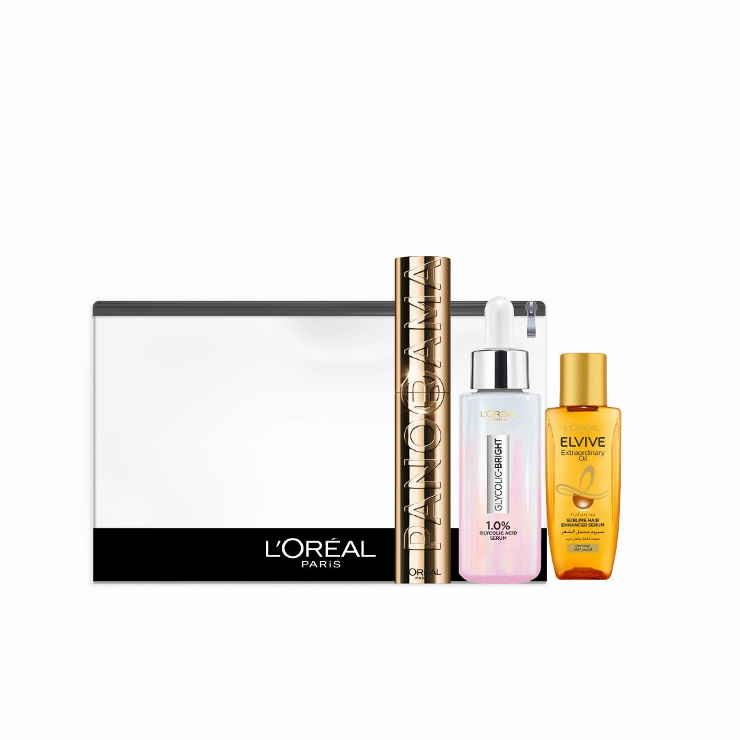 L'Oreal Paris Serum, Mascara And Hair Oil Bundle   Free Pouch At 20% Off