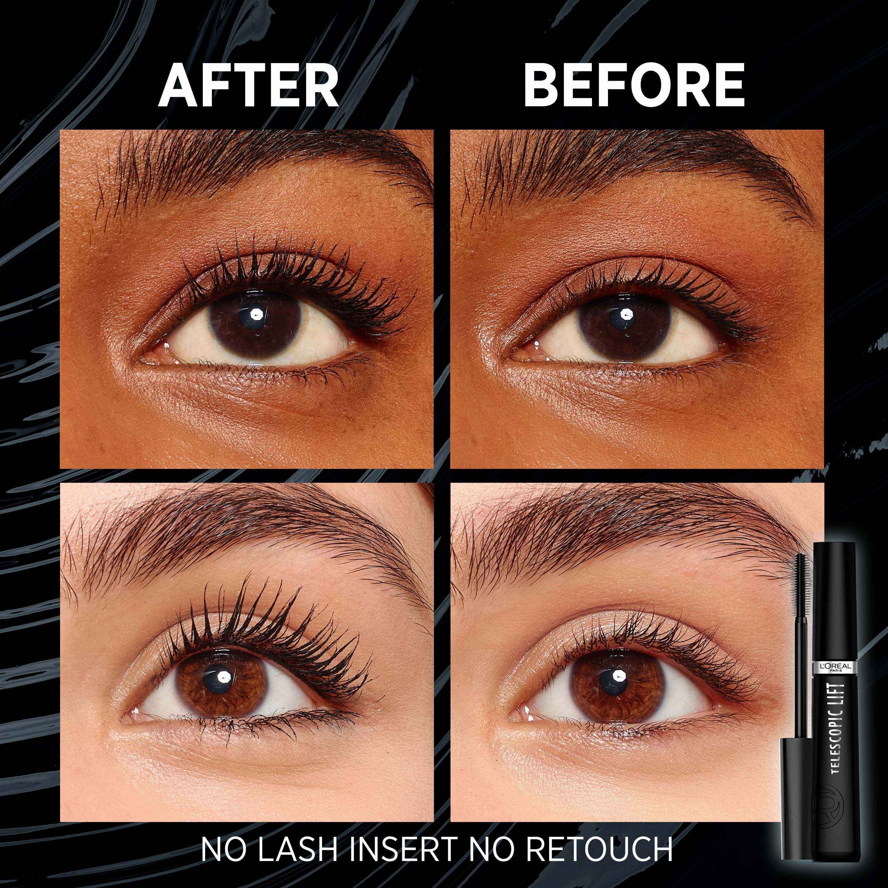 L'Oréal Paris - Telescopic Lift Washable Mascara, Lengthening and Volumizing, Lash Lift with Up to 36HR Wear