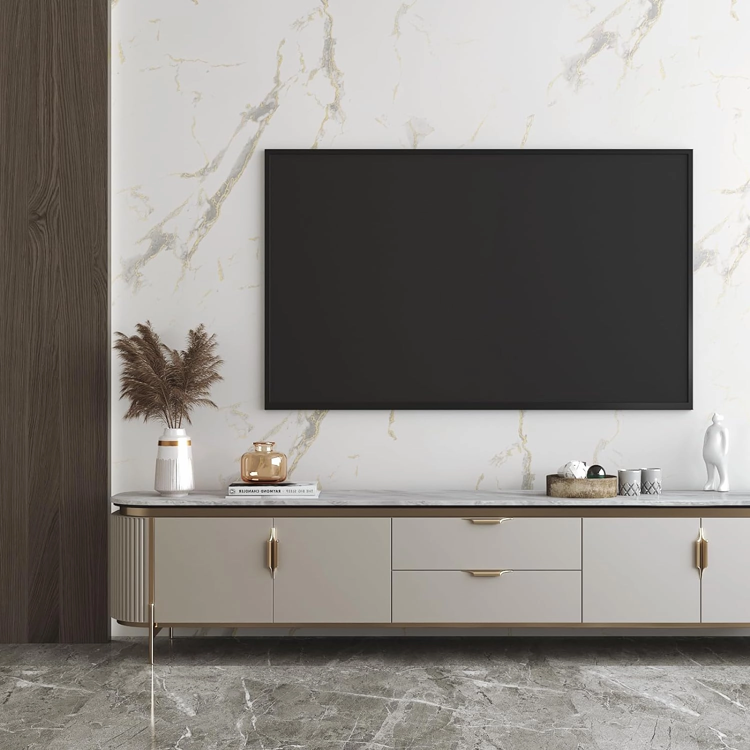 LACHEERY Kitchen Counter Top Peel and Stick Waterproof 24 x 317 Inch Thick White Marble Contact Paper Peel and Stick Marble Countertop Wallpaper for Bathroom Countertops Self Adhesive Vinyl Wrap Roll