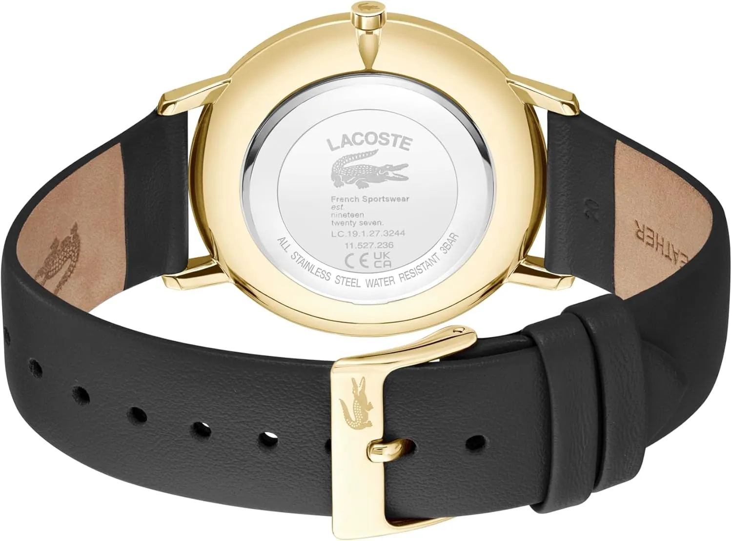 Lacoste Crocorigin Men's 2H Quartz Leather Watch - Water Resistant up to 3ATM/30 Meters, Perfect Accessory for a Day-to-Night Look