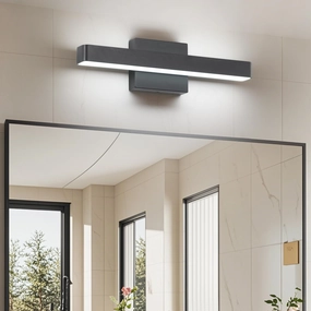 LED Modern Bathroom Vanity Light Bar (16-Inch, Cool White 6000K), Modern Acrylic Bathroom Wall Lighting Fixtures Over Mirror, Matte Black