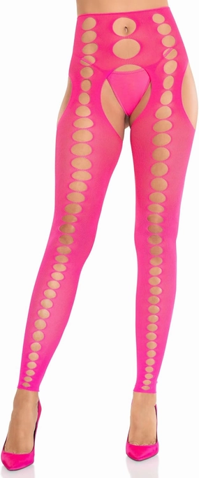 Leg Avenue Women’s Seamless Colored Tights with Cut-Out Details and Footless Design Suspender Tights for Women