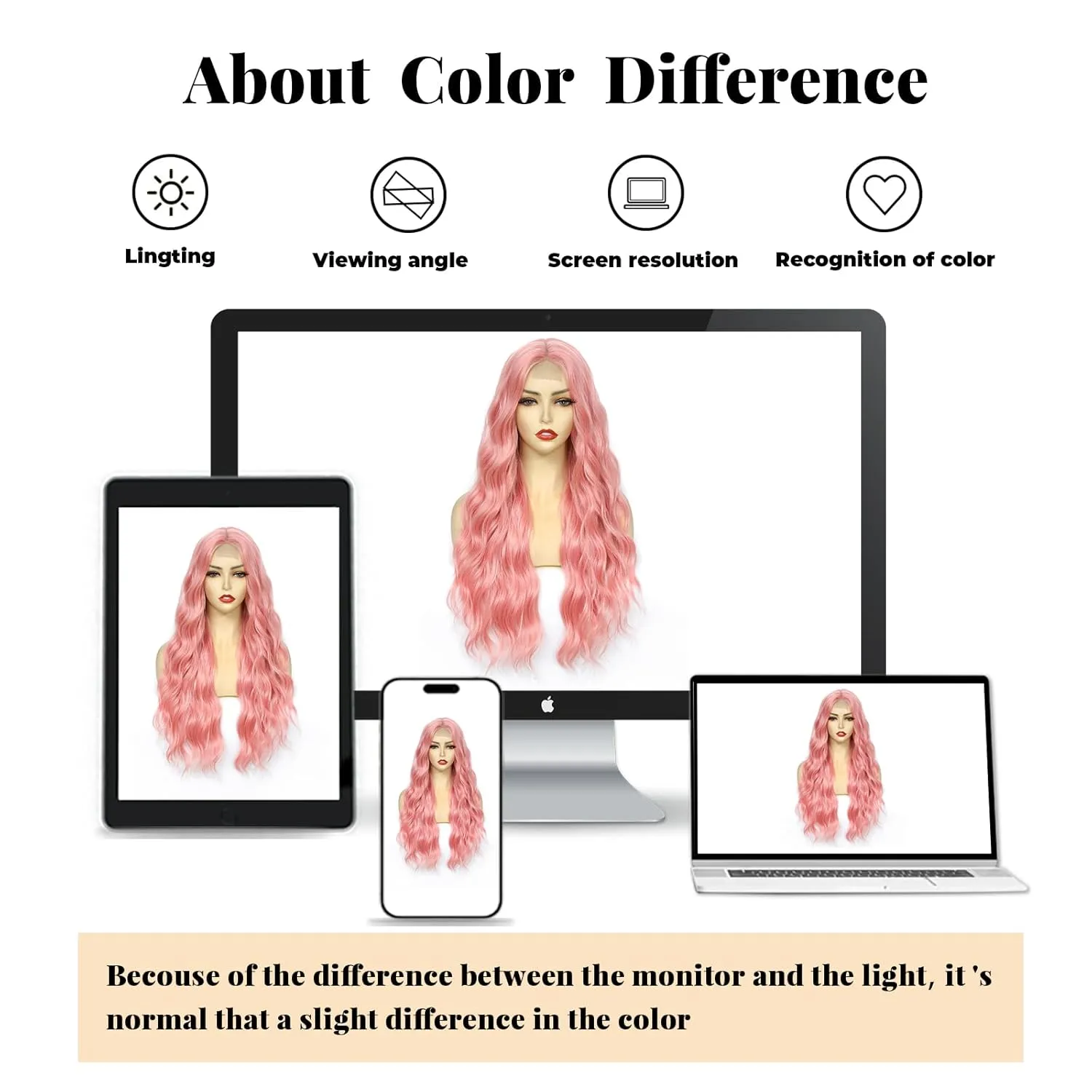 Light Pink Wig 26 Inch Long Wavy Wig for Women - Heat Resistant Synthetic Hair Middle Part Curly Wig Natural Look for Daily Party Cosplay Costume Use