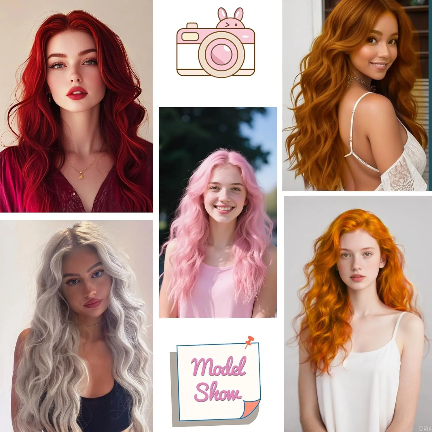 Light Pink Wig 26 Inch Long Wavy Wig for Women - Heat Resistant Synthetic Hair Middle Part Curly Wig Natural Look for Daily Party Cosplay Costume Use