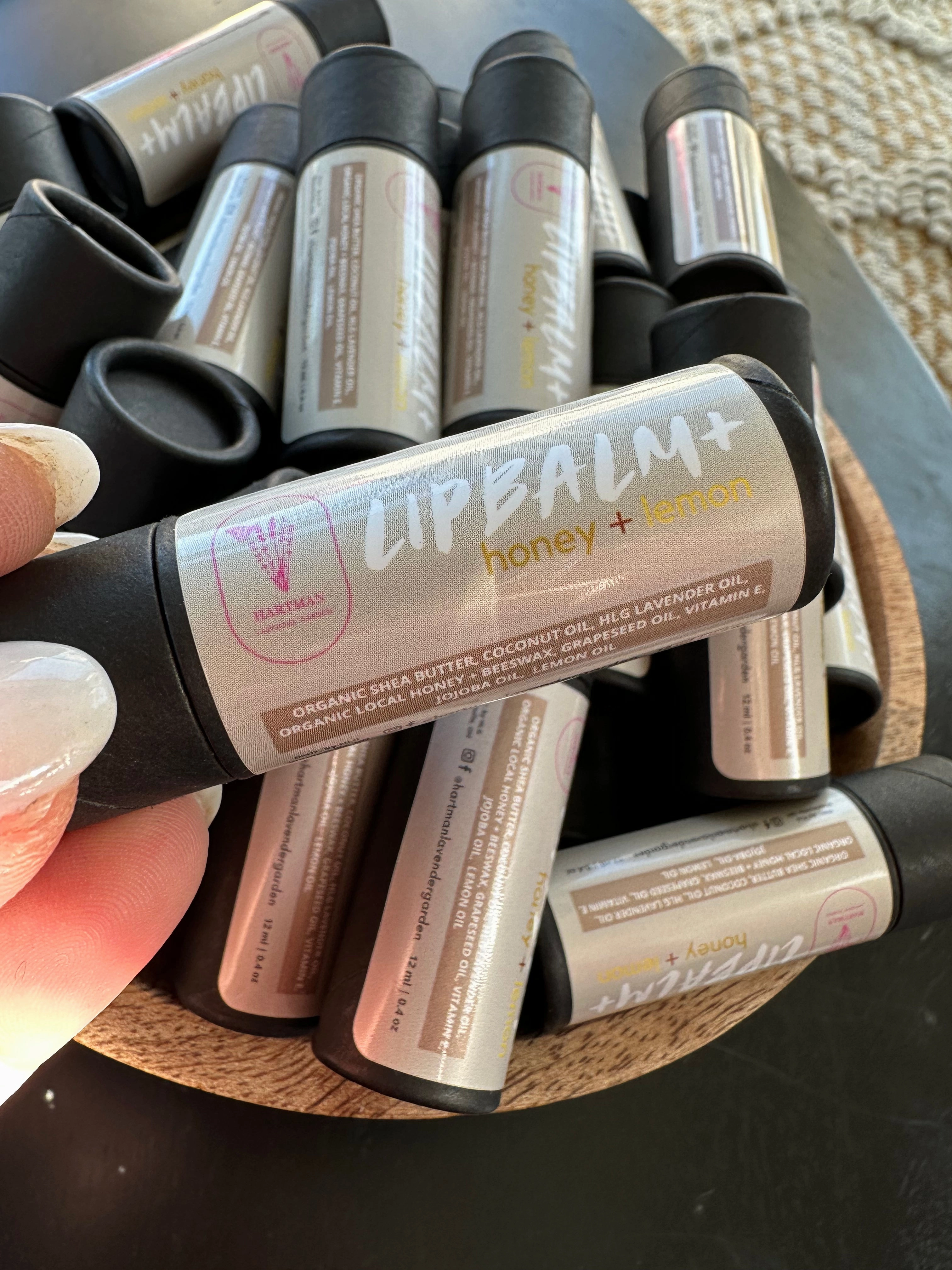 LIPBALM  lemon | local honey | lavender