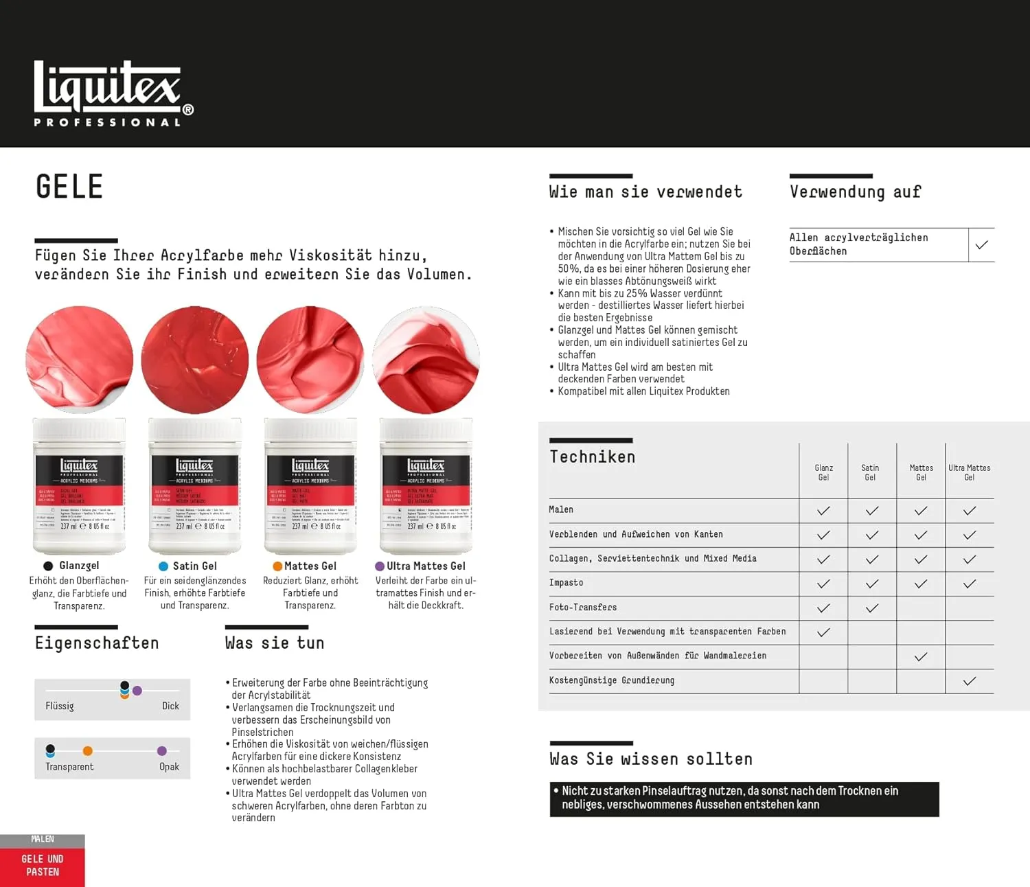 Liquitex Professional Matte Gel Medium, 473ml (16-oz)