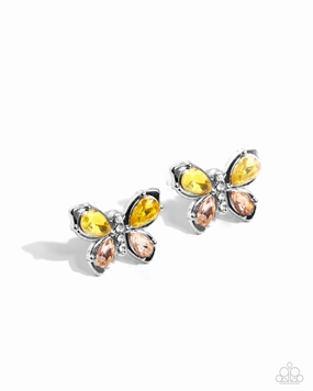 Live to FLIGHT Another Day Yellow Post Earrings Paparazzi