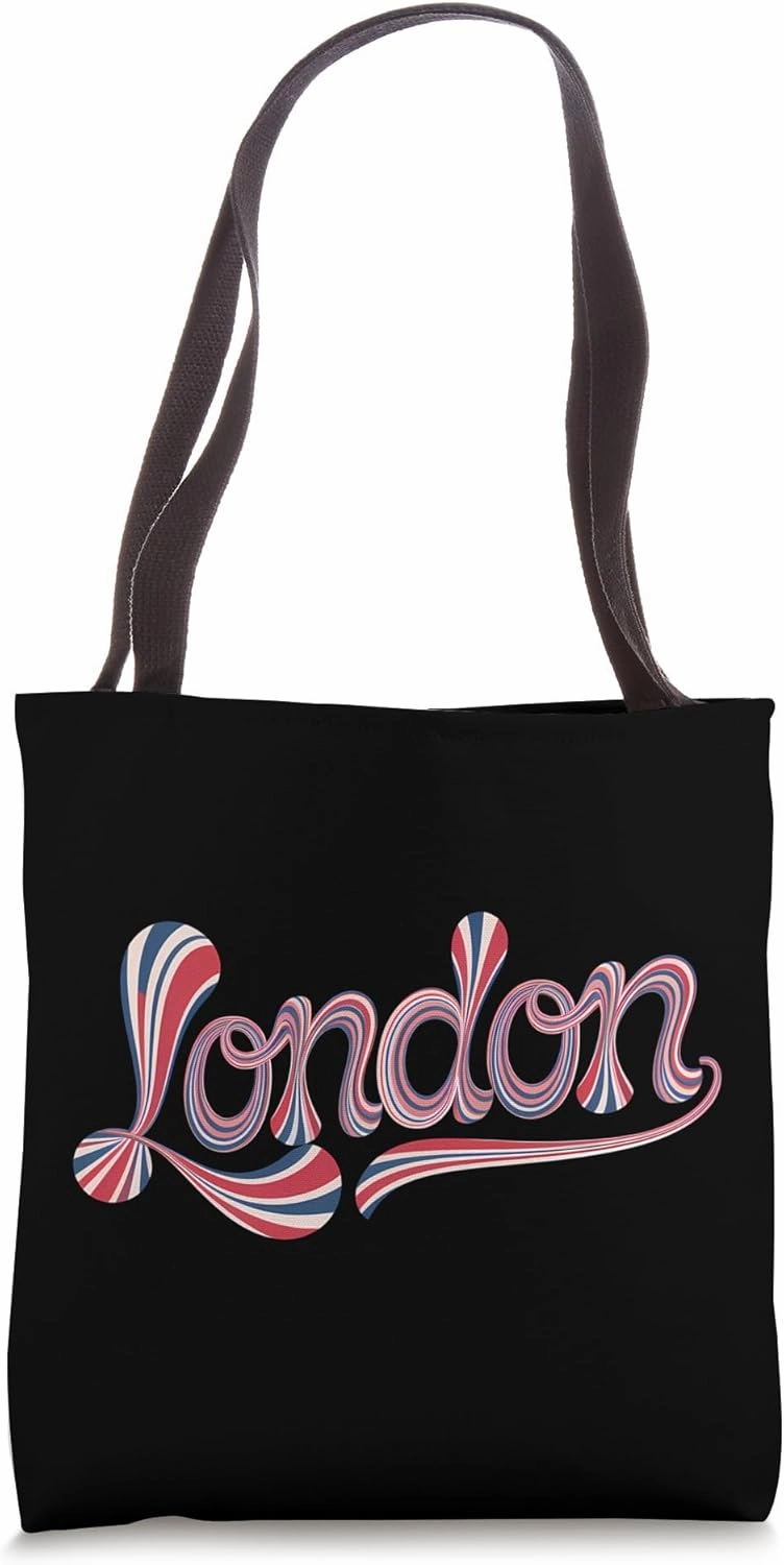 London UK Flag Letters – Retro British Style Tote Bag