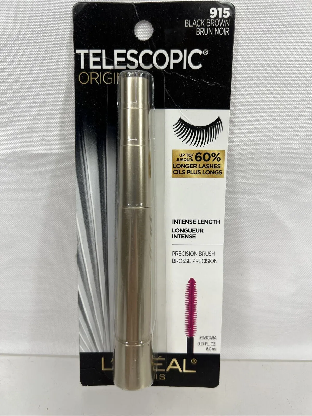 Loreal 915 BLACK Brown Telescopic Original Lengthening Mascara Precision￼