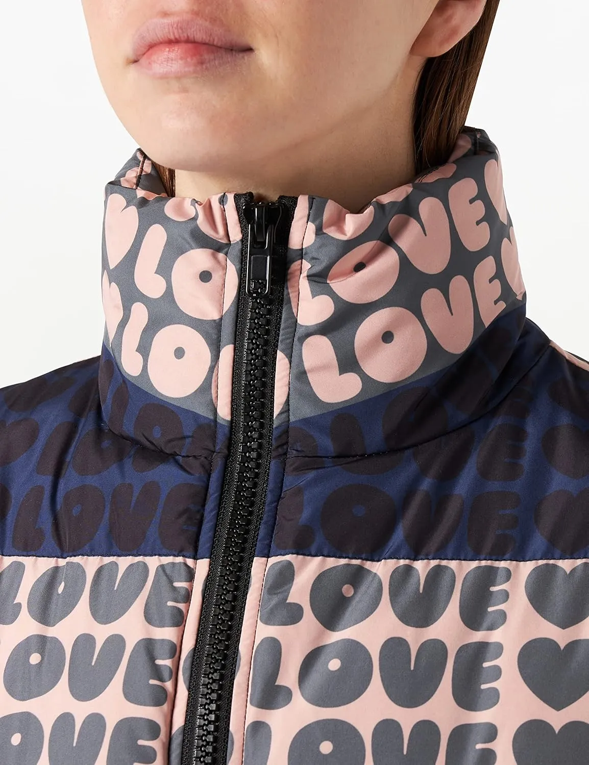 Love Moschino Chic Multicolor Logo-Print Women's Jacket