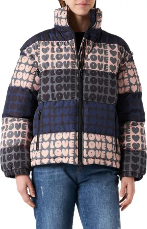 Love Moschino Chic Multicolor Logo-Print Women's Jacket