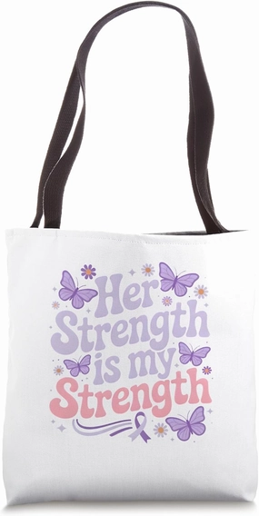 Lupus Awareness Butterfly Strength Design Her Strength Tote Bag