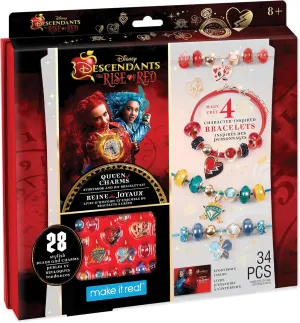 Make It Real: Descendants 4 Rise of Red - Queen of Charms - 34pc DIY Jewelry Kit, Make 4 Character Inspired Bracelets, Disney, Girls & Kids Ages 8 