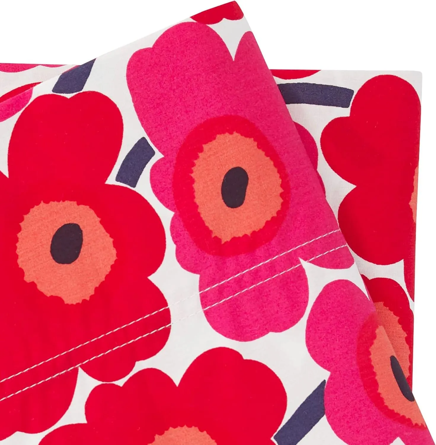 Marimekko - Pillowcase Set, Cotton Percale Bedding, Smooth & Cool Home Decor (Mini Unikko Red, Standard)