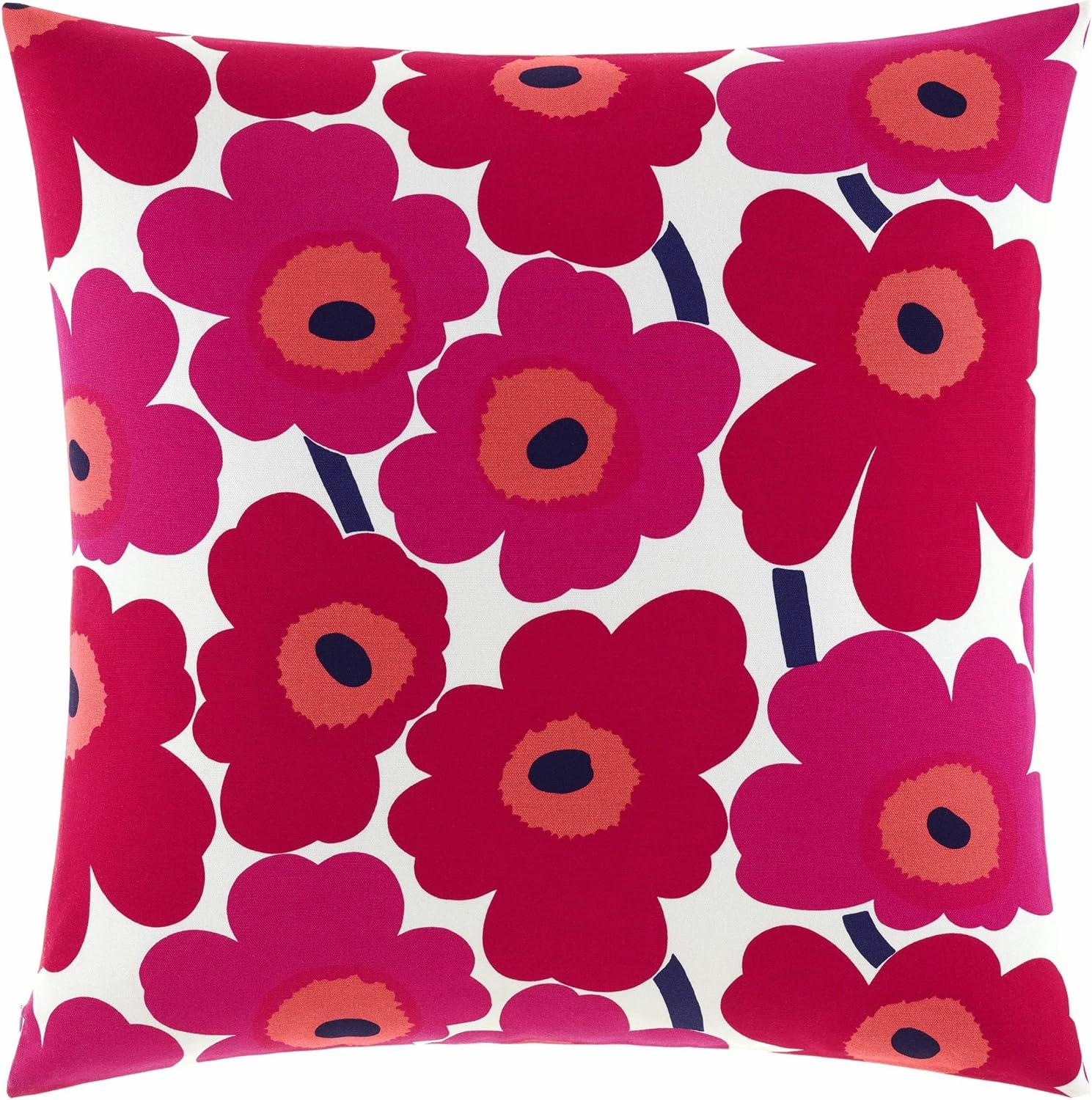 Marimekko Throw Pillow Cotton Bedding with Zipper Closure, Stylish Modern Home Decor, 1 Count (Pack of 1), Red