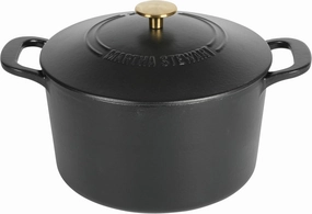 MARTHA STEWART Gatwick 7 QT Enamel Cast Iron Dutch Oven, Matte Black