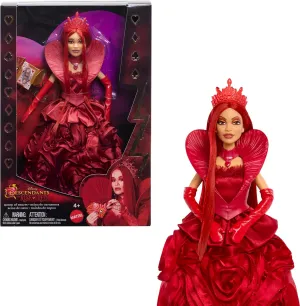Mattel Disney Descendants: The Rise of Red Queen of Hearts Fashion Doll with Movie-Inspired Royal Gown & Accessories, Includes Display Stand