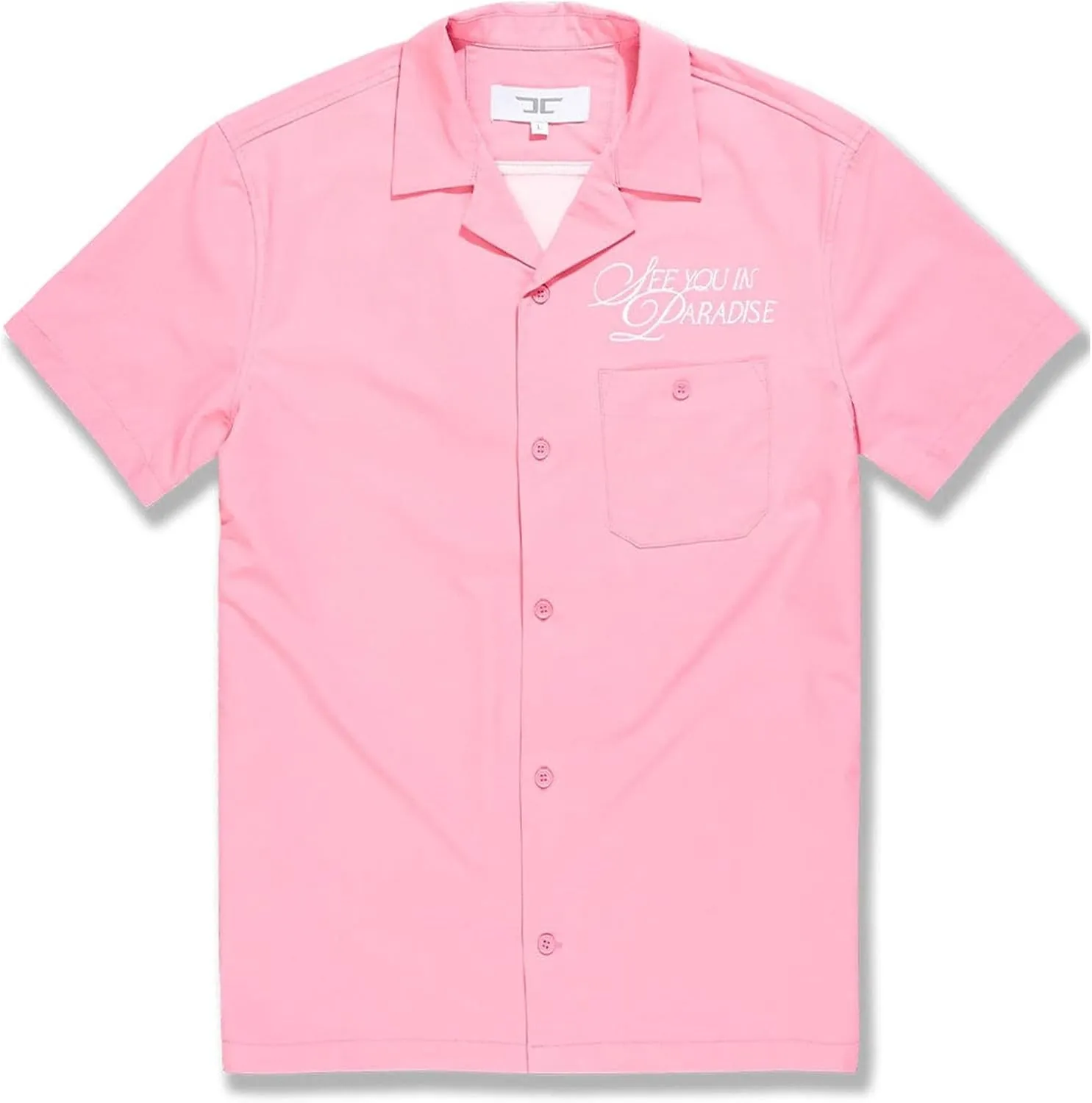 Men Oakland Mechanic Embroidered Camp Shirt (Pink)