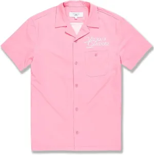 Men Oakland Mechanic Embroidered Camp Shirt (Pink)