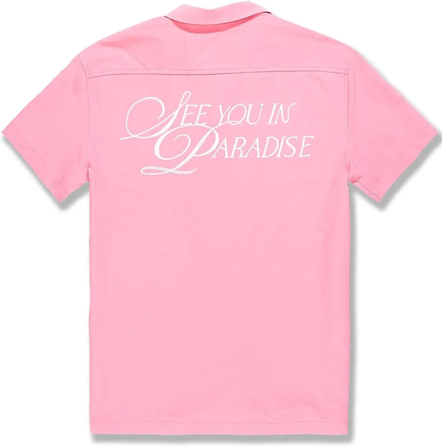 Men Oakland Mechanic Embroidered Camp Shirt (Pink)