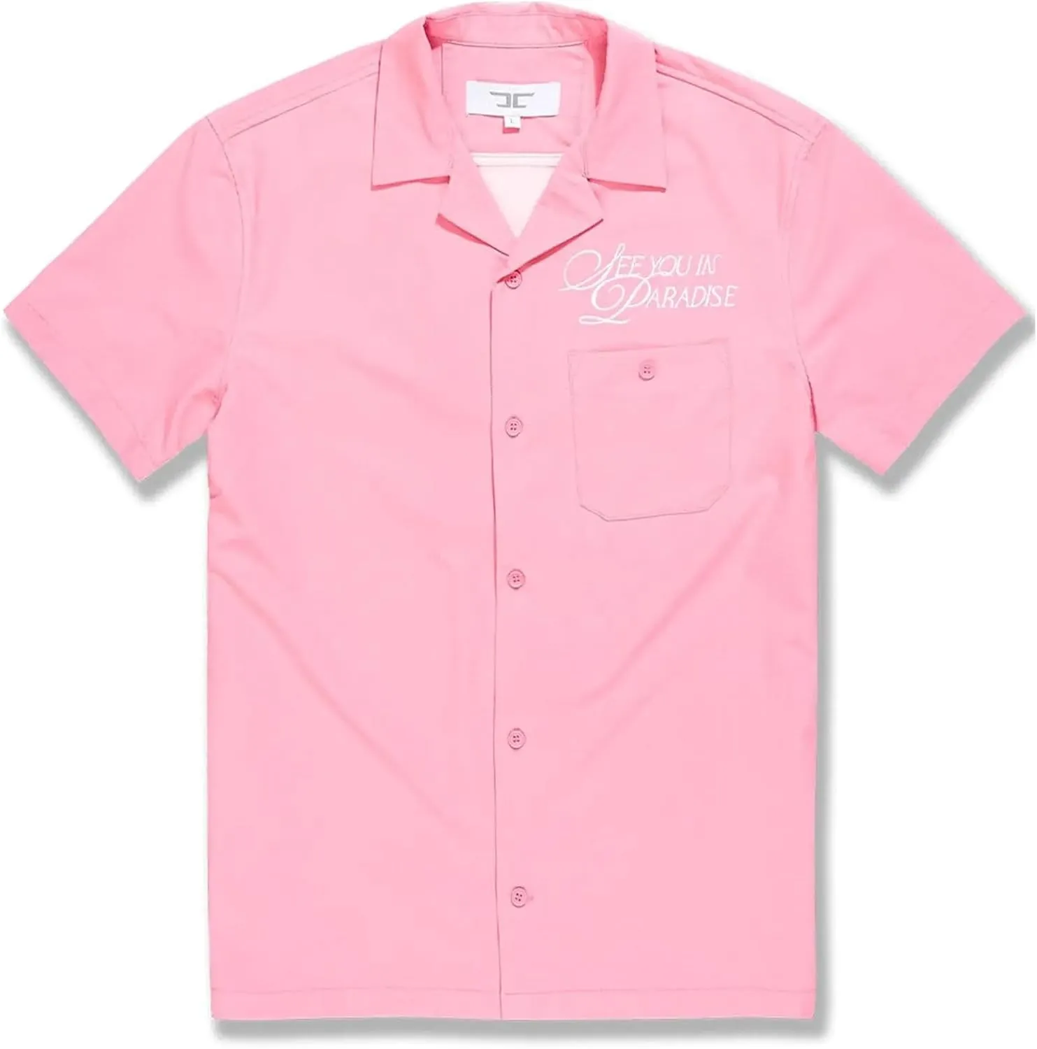 Men Oakland Mechanic Embroidered Camp Shirt (Pink)
