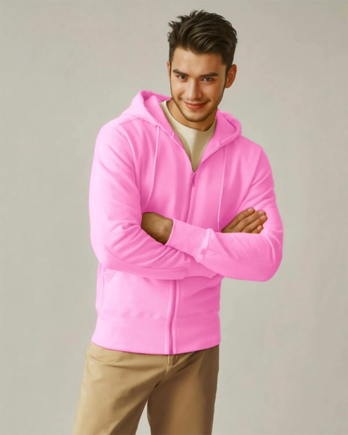 Mens Zip up Hoodie Full Zip Fleece Lined Pullover Hooded Sweatshirt Long Sleeve Sports Hooded Jacket with Pocket