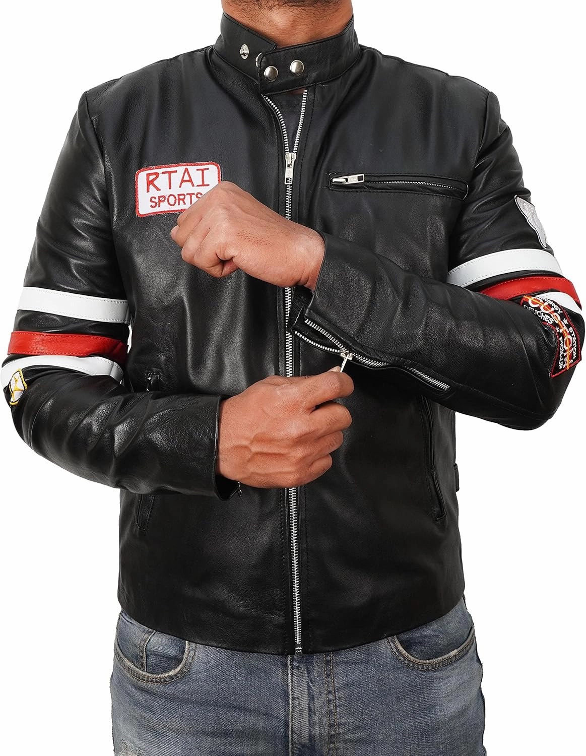 Mens Leather Jacket - Real Lambskin Classic Vintage Style Leather Jackets For Men Brown Leather Jacket for Mens