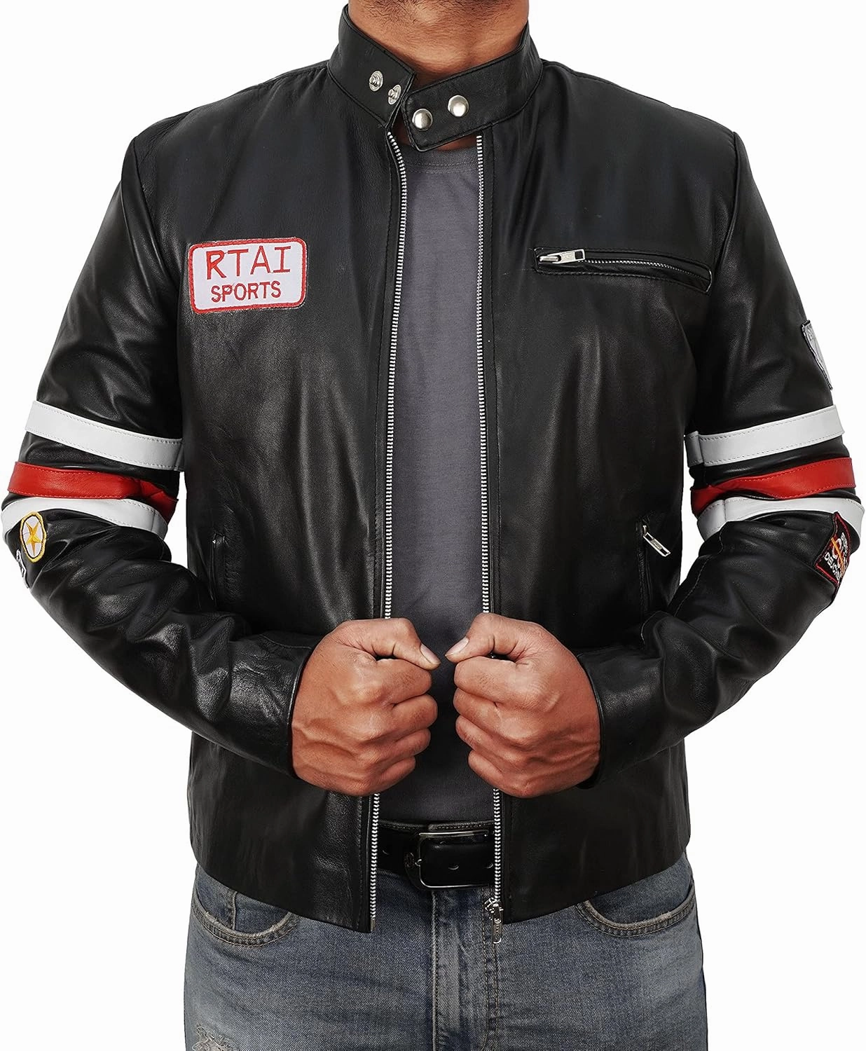 Mens Leather Jacket - Real Lambskin Classic Vintage Style Leather Jackets For Men Brown Leather Jacket for Mens