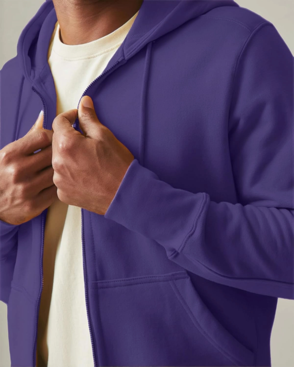 Mens Zip up Hoodie Full Zip Fleece Lined Pullover Hooded Sweatshirt Long Sleeve Sports Hooded Jacket with Pocket