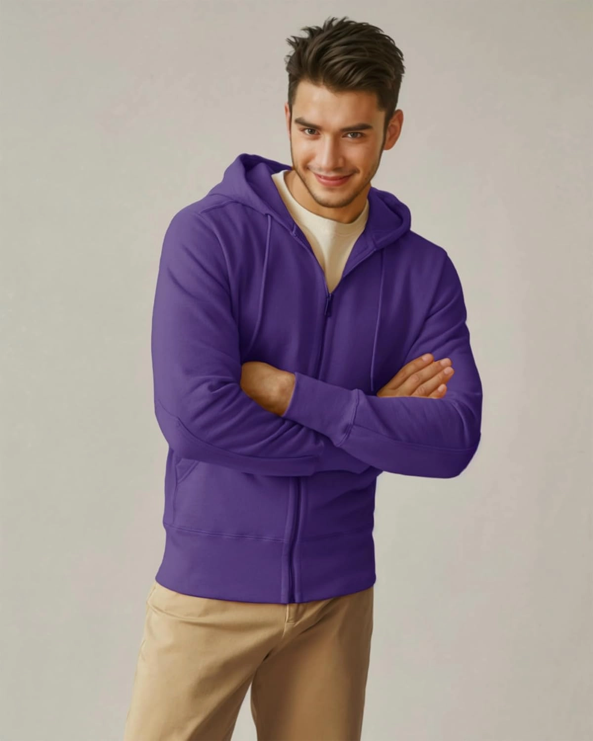 Mens Zip up Hoodie Full Zip Fleece Lined Pullover Hooded Sweatshirt Long Sleeve Sports Hooded Jacket with Pocket