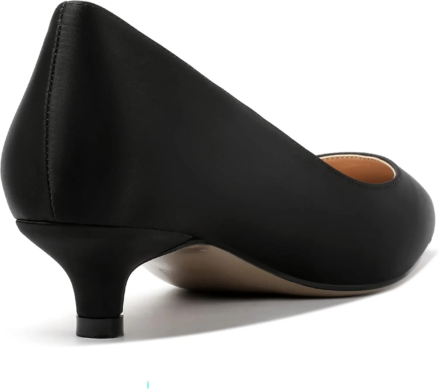 MERRORI Women's Slip On Pointed Toe Satin Dress Shoes Kitten Low Heel Pumps Shoes 1.5 Inch