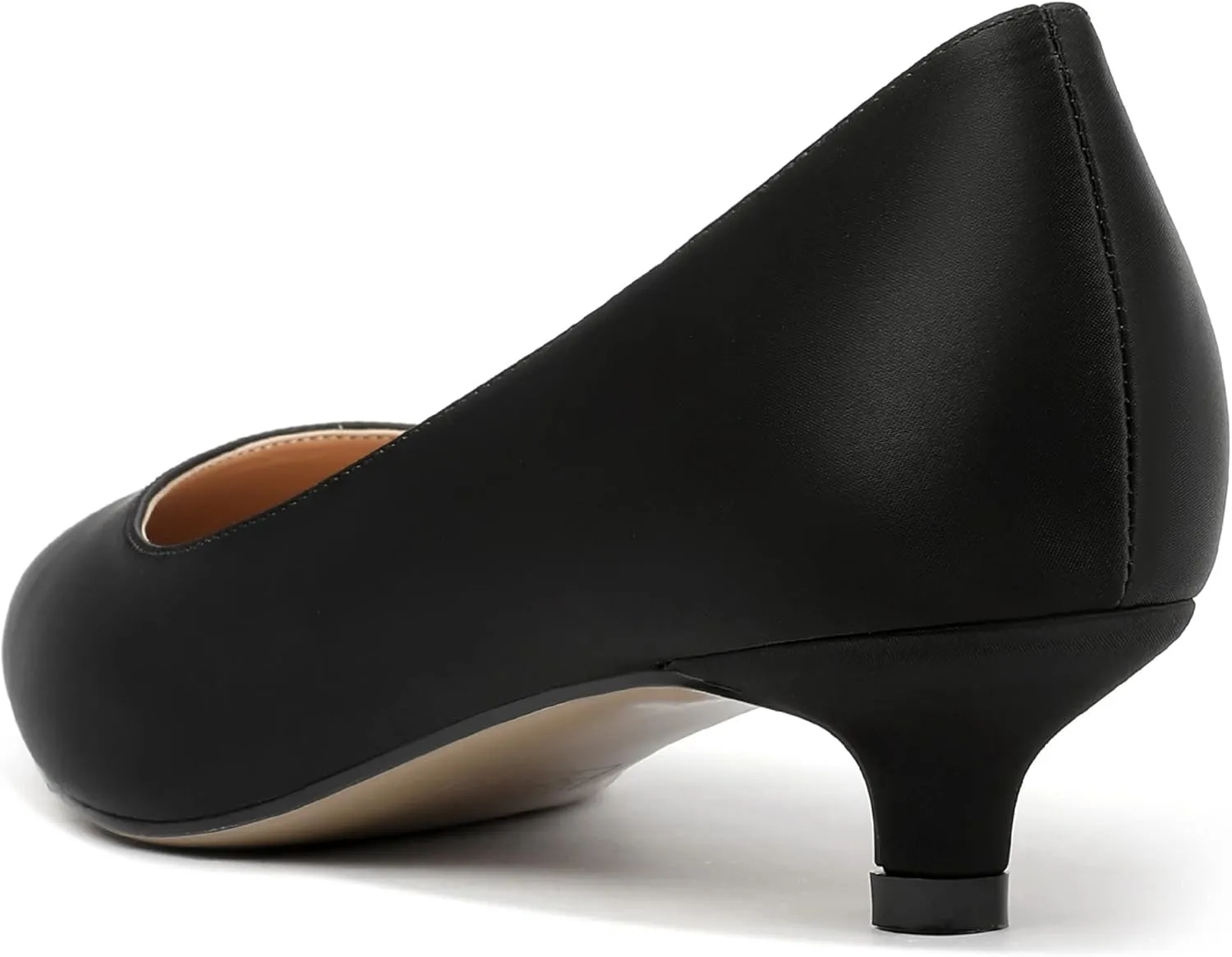 MERRORI Women's Slip On Pointed Toe Satin Dress Shoes Kitten Low Heel Pumps Shoes 1.5 Inch