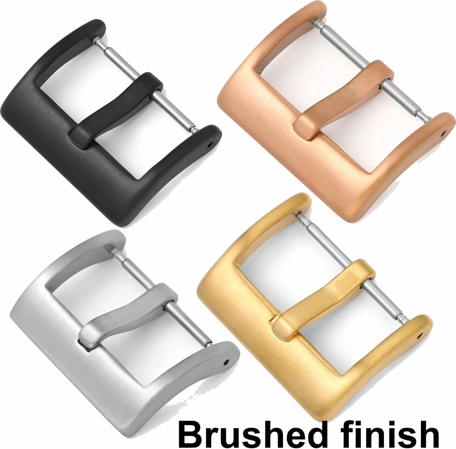 Metal Watch Buckle 16mm 18mm 20mm 22mm Watch Band Strap Silver Black Gold Brushed Matte Polish Stainless Steel Clasp Accessories