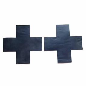 Metallic Black Latex Cross X Nipple Pasties /Nipple Covers