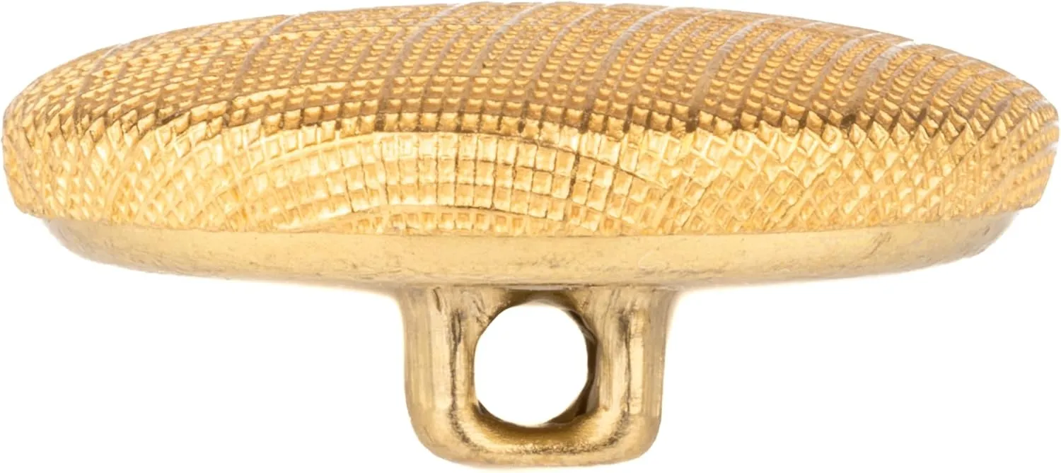 Mibo Buttons & Accessories 10pcs Metal Shank Buttons 36L(22mm) with Crosshatch Weave Style Texture - Matte Gold