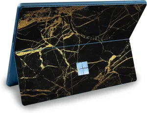 MightySkins Skin Compatible with Microsoft Surface Pro 9 (2022) - Black Gold Marble | Protective, Durable, and Unique Vinyl Decal wrap Cover | Easy to Apply & Change Styles | Made in The USA