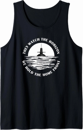 Military Support They Watch Horizon We Hold Home Front Sub Tank Top