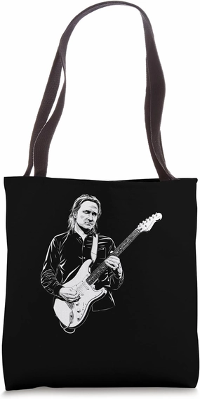 Minimalist Guitar Line Art Design Tote Bag