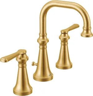 Moen TS44102BG Colinet Traditional Two-Handle Widespread High-Arc Bathroom Faucet with Lever Handles, Valve Required, Brushed Gold