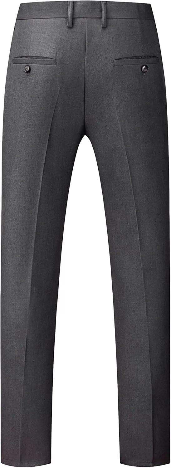 MOGU Men's Slim Fit 2-Piece Tuxedo Suit One-Button Jacket & Pants Set for Wedding, Prom, and Formal Events