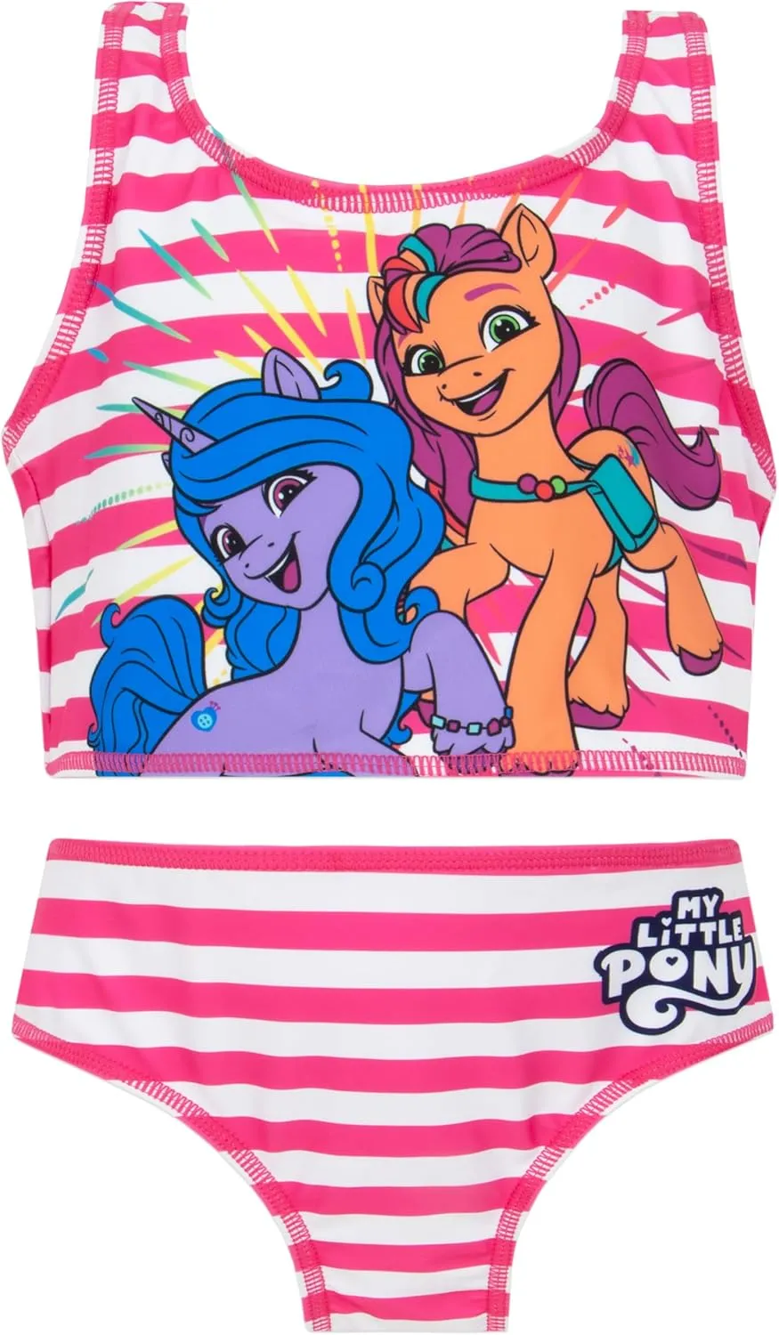 My Little Pony Girls Tankini Swimsuit | 2 Piece Bathing Suit | Girls Swim Set | Girls Swimwear