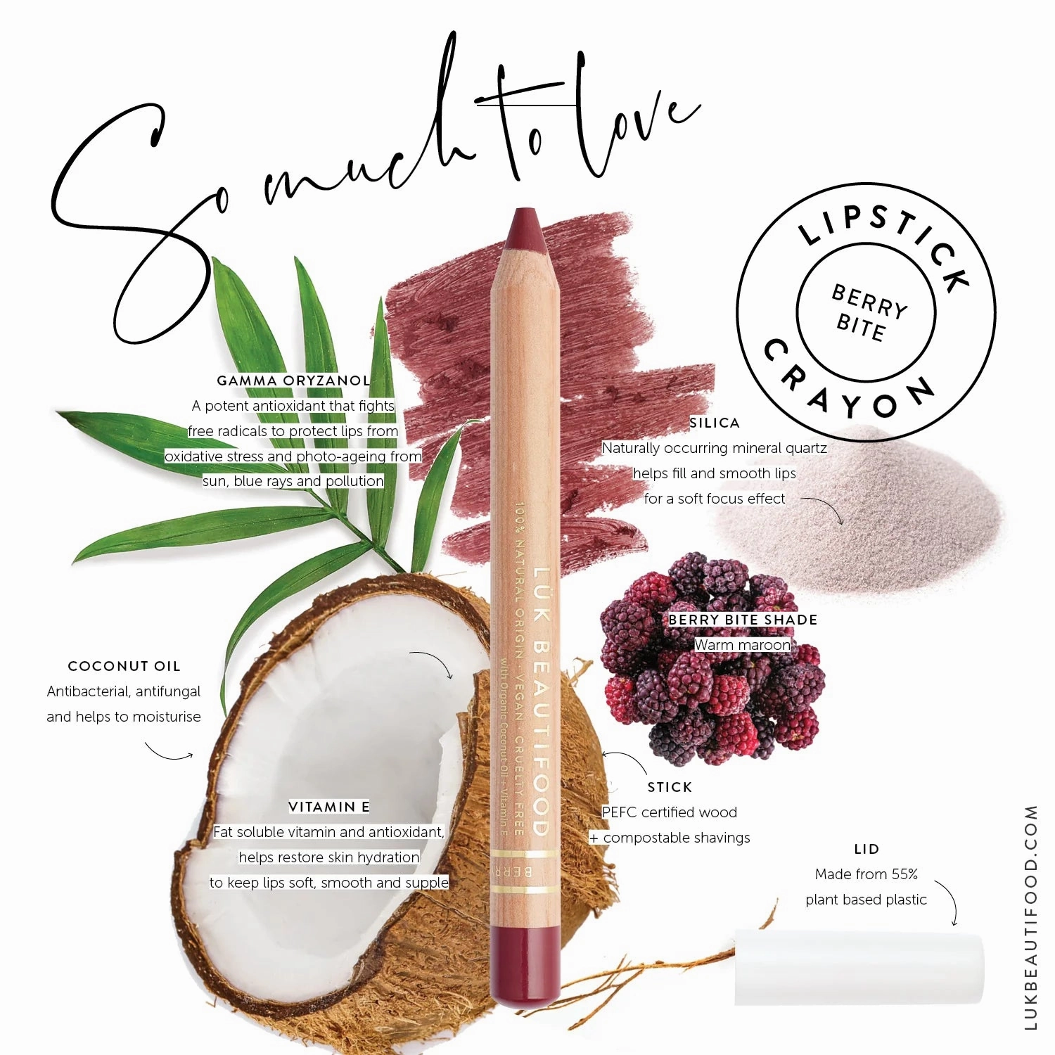Natural Lipstick Crayon in Berry Bite
