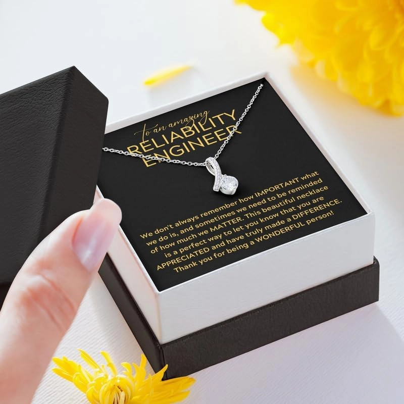 Necklace Message Card Box Alluring - We Don't Always - Appreciation Sales Business Coworker Retirement Thank You