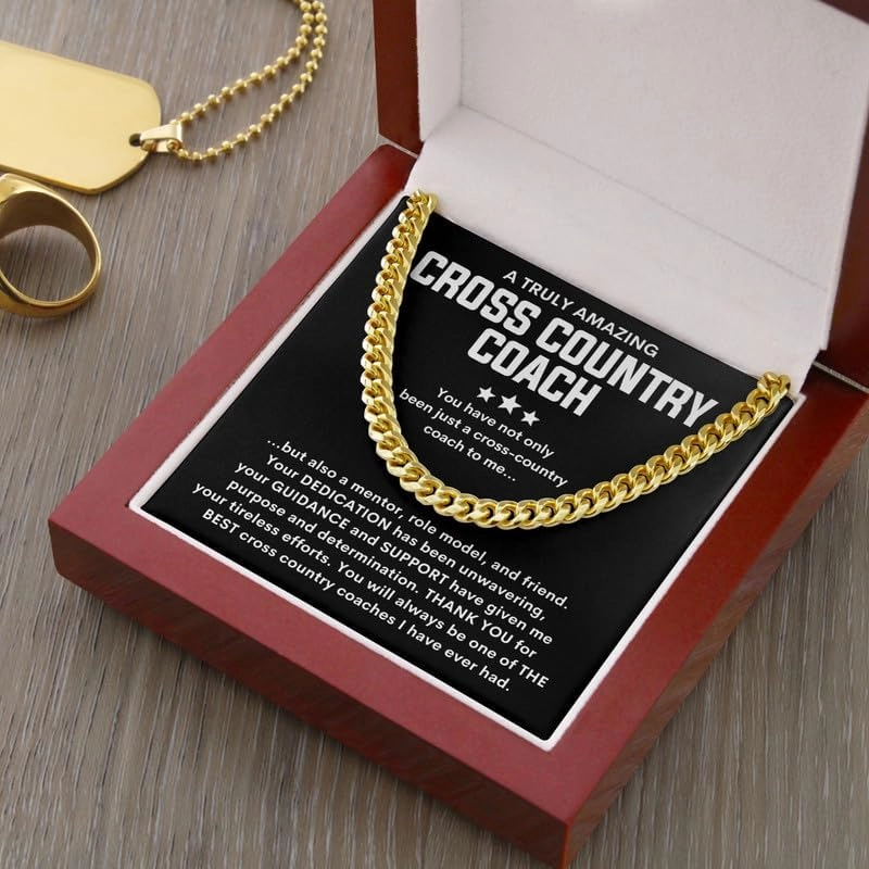 Necklace Message Card Box Cuban Chain Silver - You Have Not Only Been Just - Sports Athletic Trainer Appreciation Coach