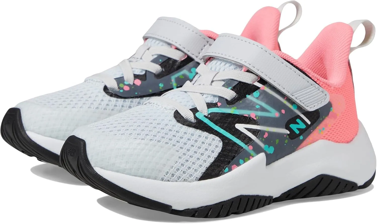 New Balance YTRAVKP2 Running Shoe, Quartz Grey/Ultra Pink/Cyber Jade, 4.5 US Unisex Big Kid