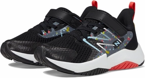 New Balance YTRAVHB2 Running Shoe, Black/Blast Red/Team Sky Blue, 12.5 Wide US Unisex Little_Kid