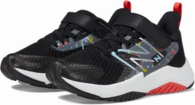 New Balance YTRAVHB2 Running Shoe, Black/Blast Red/Team Sky Blue, 2 US Unisex Little Kid