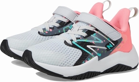 New Balance YTRAVKP2 Running Shoe, Quartz Grey/Ultra Pink/Cyber Jade, 5 Wide US Unisex Big_Kid